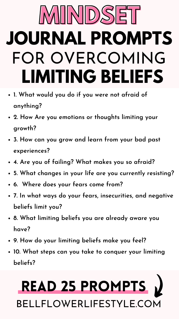 Mindset journal prompts to overcome limiting beliefs