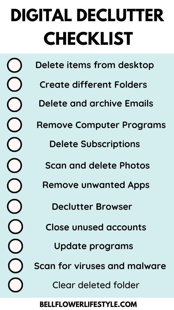 Digital Declutter Checklist
