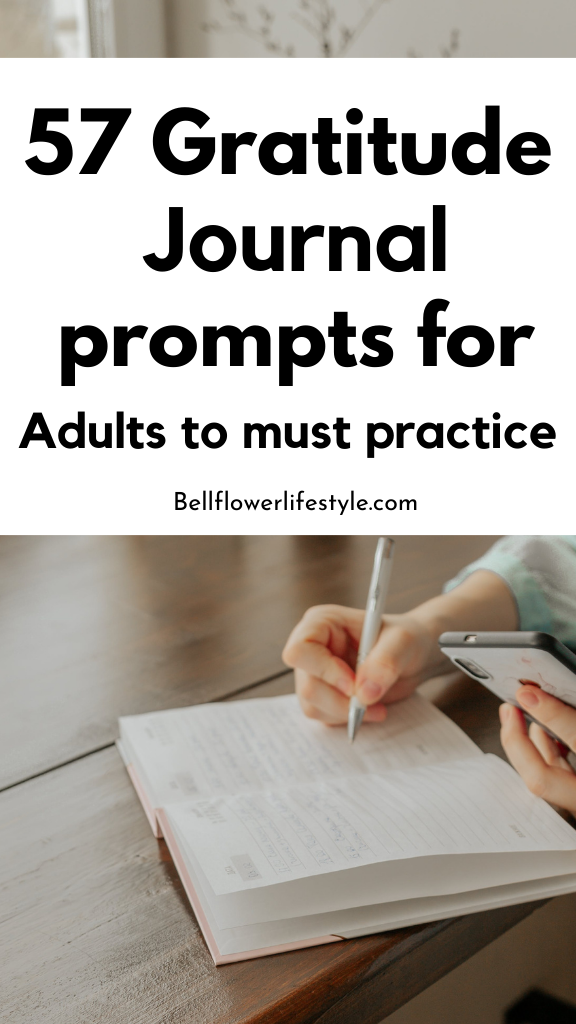 Gratitude journal prompts for adults